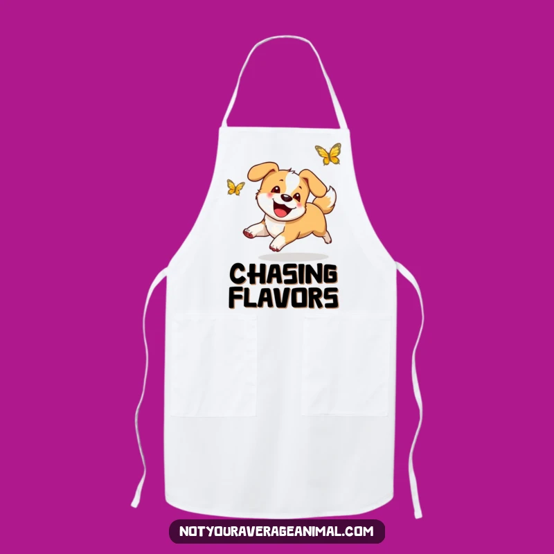 Funny Happy Dog Butterfly Apron - Chef's Funny Kitchen Accessory