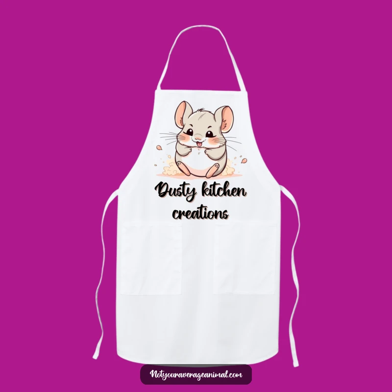 Funny Chinchilla Kitchen Apron: Cook with Dusty, Cheerful Charm