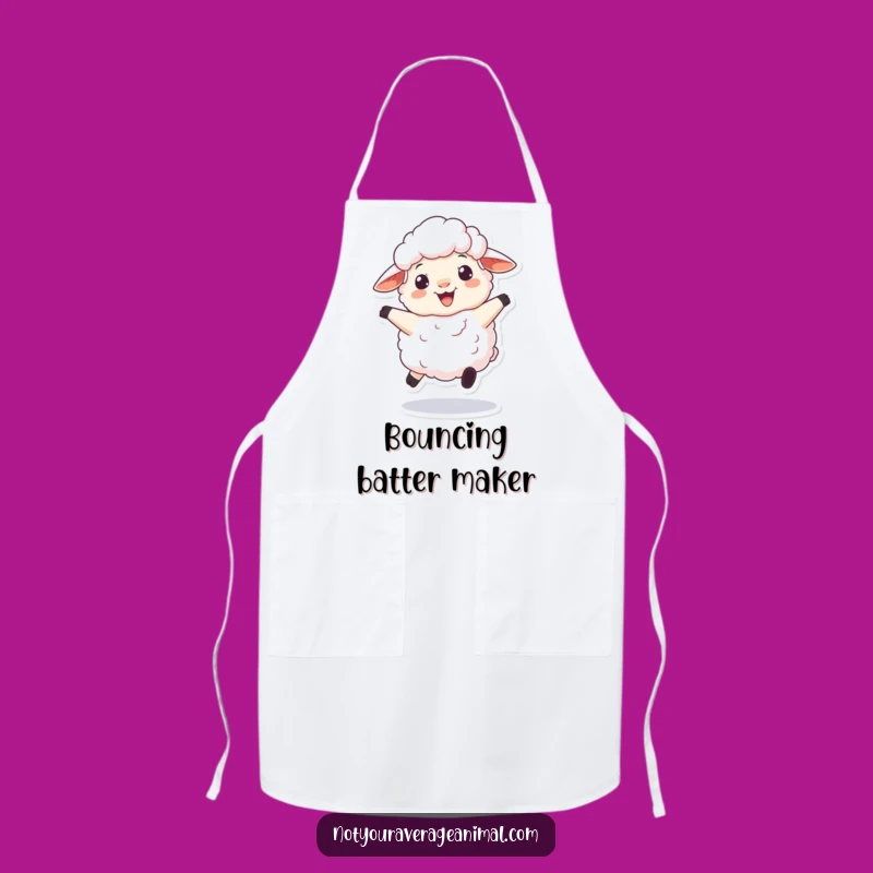 Funny Fluffy Sheep Bouncing Apron - Woolly & Hilarious Kitchen Gift
