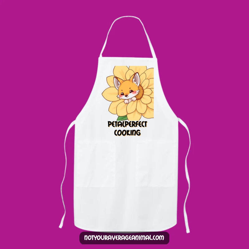 Funny Fox Flower Apron: Playful Kitchen Gear for Chefs