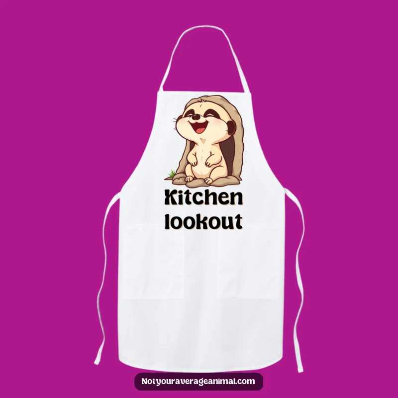 Funny Laughing Meerkat Apron, Hilarious Kitchen Wear for Joyful Cooks