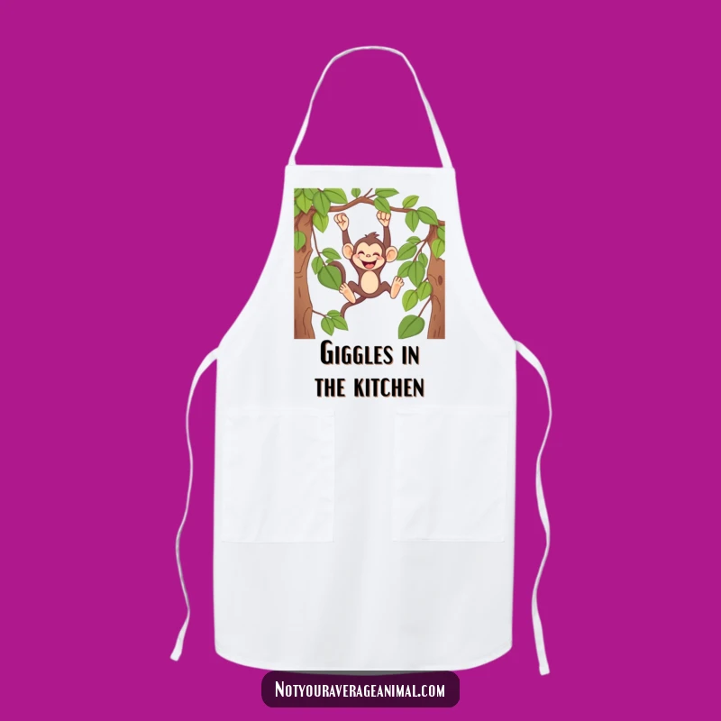 Funny Monkey Vine Swing Apron: Silly Primate Chef, Great Funny Gift for Foodies