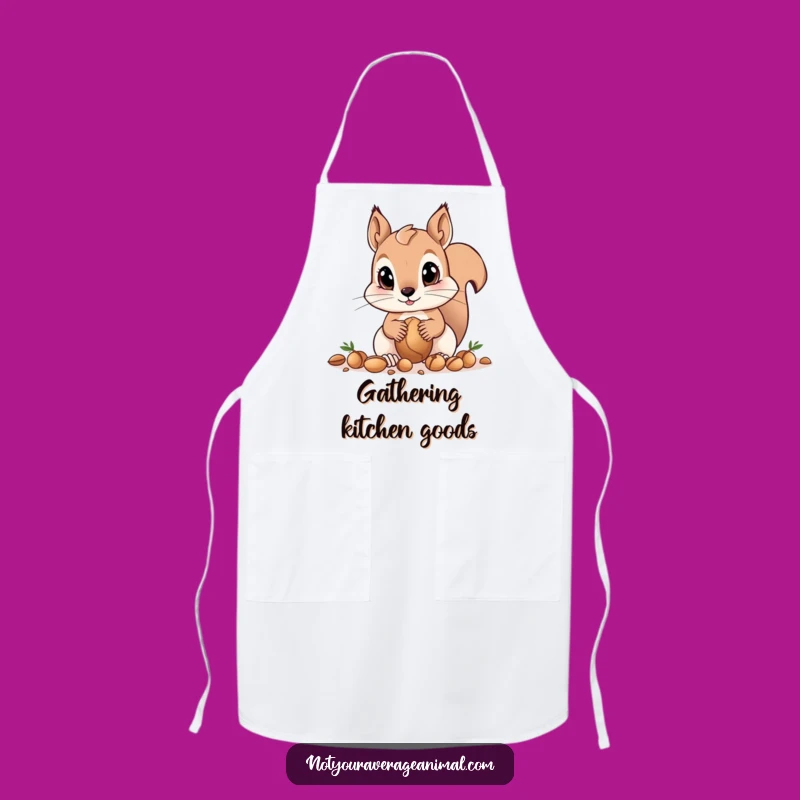 Funny Squirrel Apron - Big Eyes Gathering Nuts, Kitchen Fun Gift!