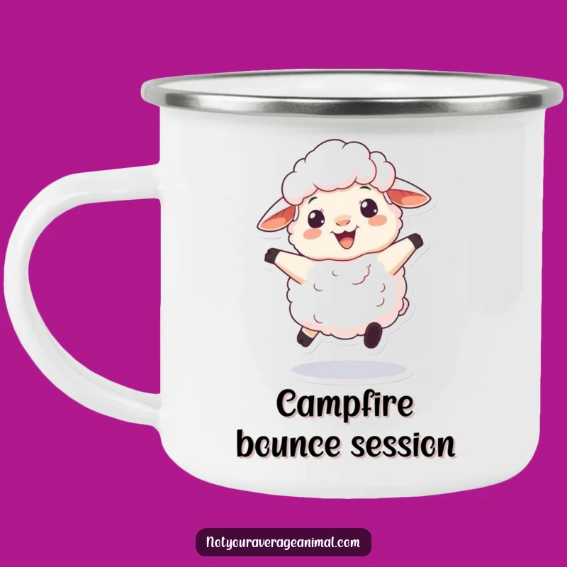 Funny Fluffy Sheep Bouncing Camping Mug - Durable & Hilarious Outdoor Gift
