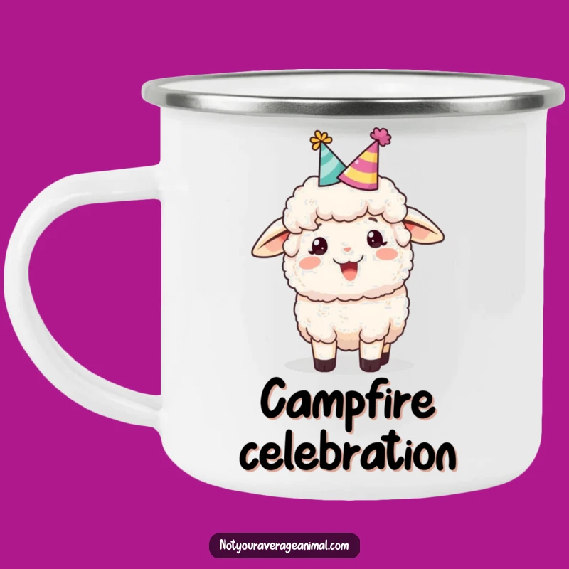 Durable Funny Sheep Party Hat Camping Mug for Festive Outdoors