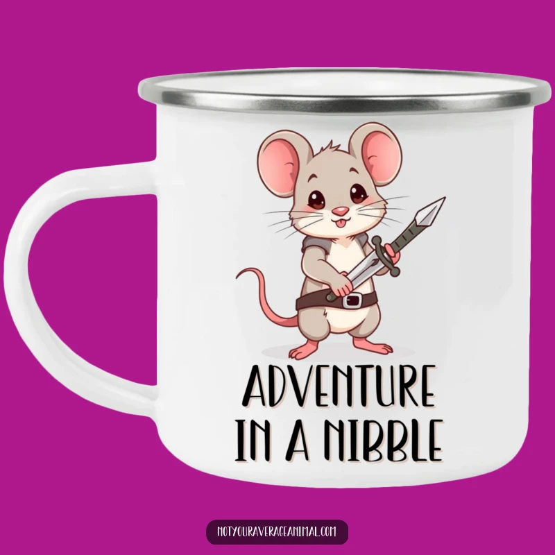 Funny Brave Mouse Sword Camping Mug: Adventure Fuel, a Rugged Funny Gift