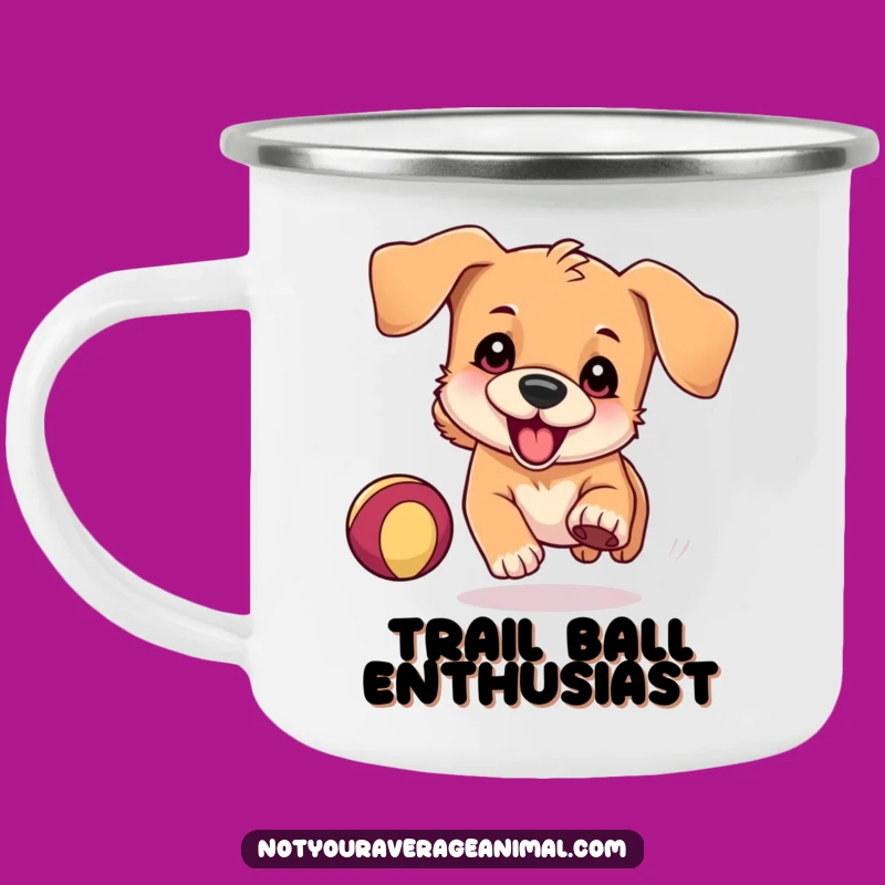 Funny Dog Chasing Ball Camping Mug: Adventure Fuel for Playful Pups