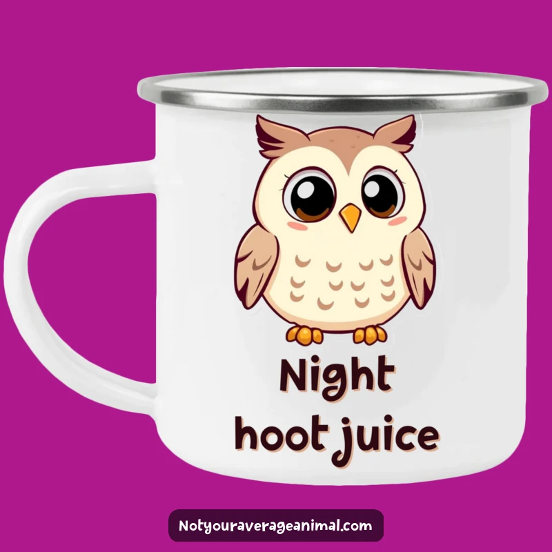 Funny Owl Camping Mug: Sip Wisdom with a Contented Friend Outdoors!