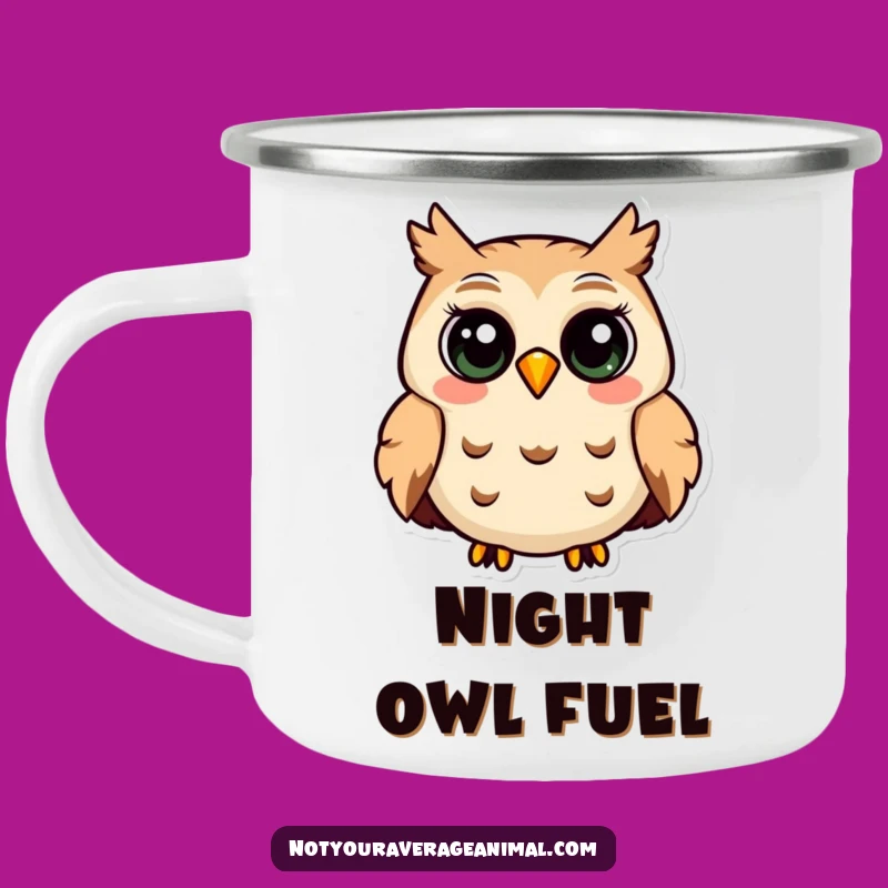Funny Owl Hooting Camping Mug - Nocturnal Adventure Drinkware