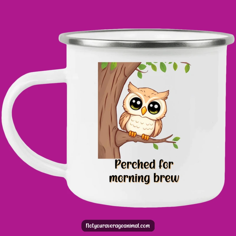Funny Curious Owl Camping Mug - Durable & Wise Outdoor Gift