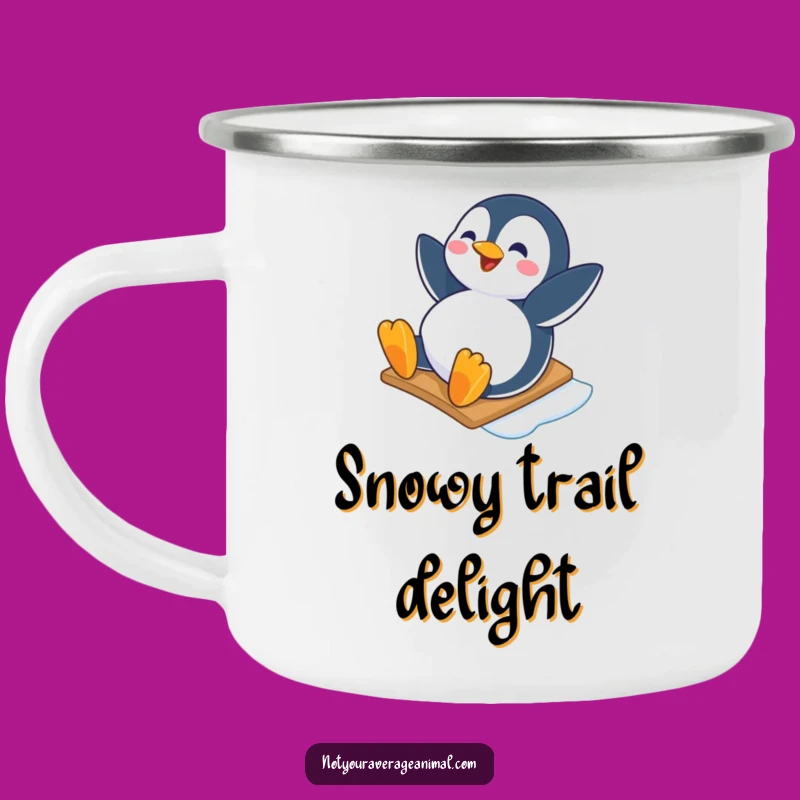 Funny Penguin Camping Mug: Happy Slider for Cool Outdoor Adventures Gift