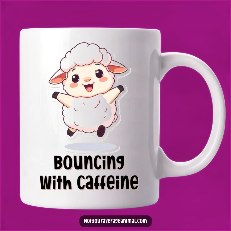 Funny Fluffy Sheep Bouncing Mug - Woolly & Hilarious Animal Gift