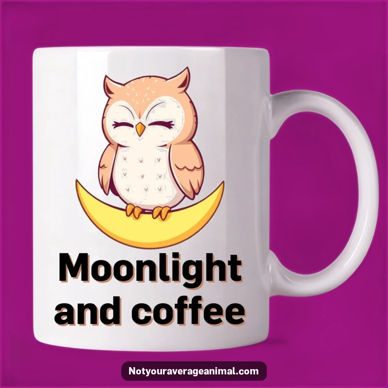 Funny Owl Moon Mug: Enjoy Peaceful Moments, a Perfect Funny Gift