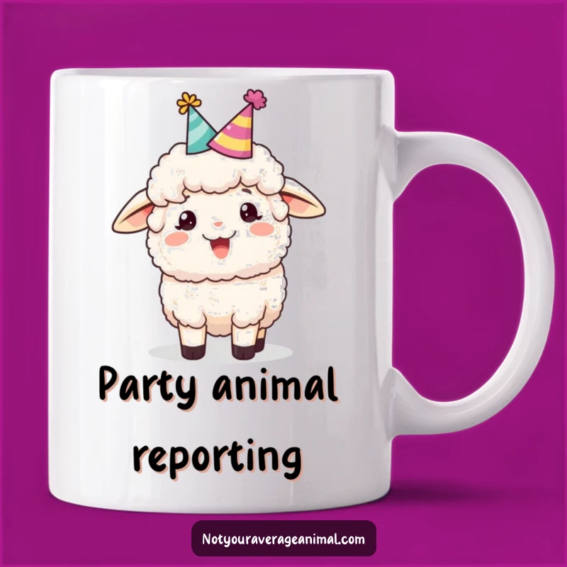 Funny Sheep Party Hat Mug A Cheerful Gift for Festive Fun
