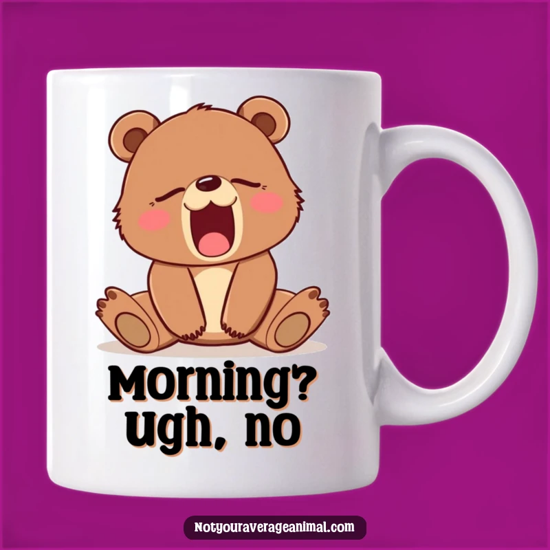 Funny Sleepy Bear Cub Yawn Mug - Adorable Cartoon Animal Gift Idea