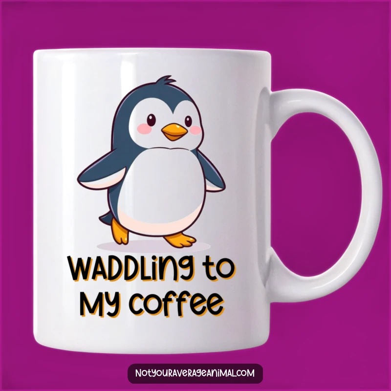 Funny Proud Penguin Waddling Mug - Happy Strider Gift, Hilarious Winter Brew