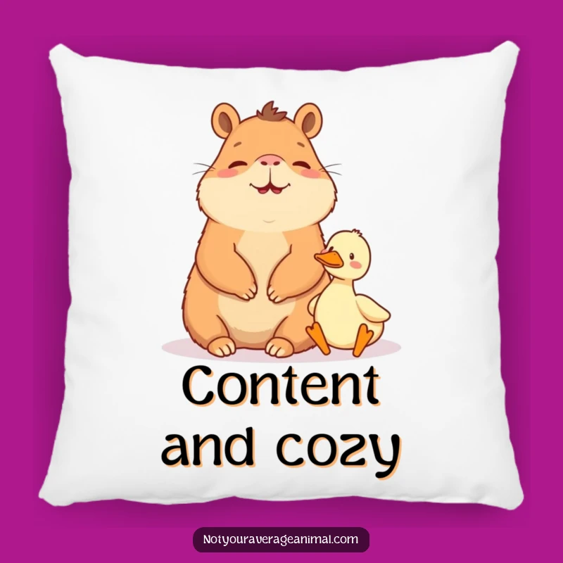 Funny Capybara & Duck Pillow: Cuddle Up with Peaceful Pals