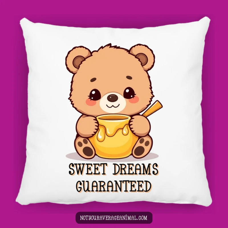 Funny Bear Cub Honey Pot Pillow: Huggable Comfort with Sweet Bear Charm