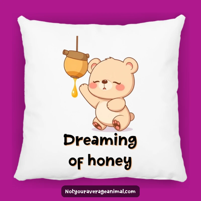 Funny Comfort Pillow: Bear Cub's Honeypot Dream Accent