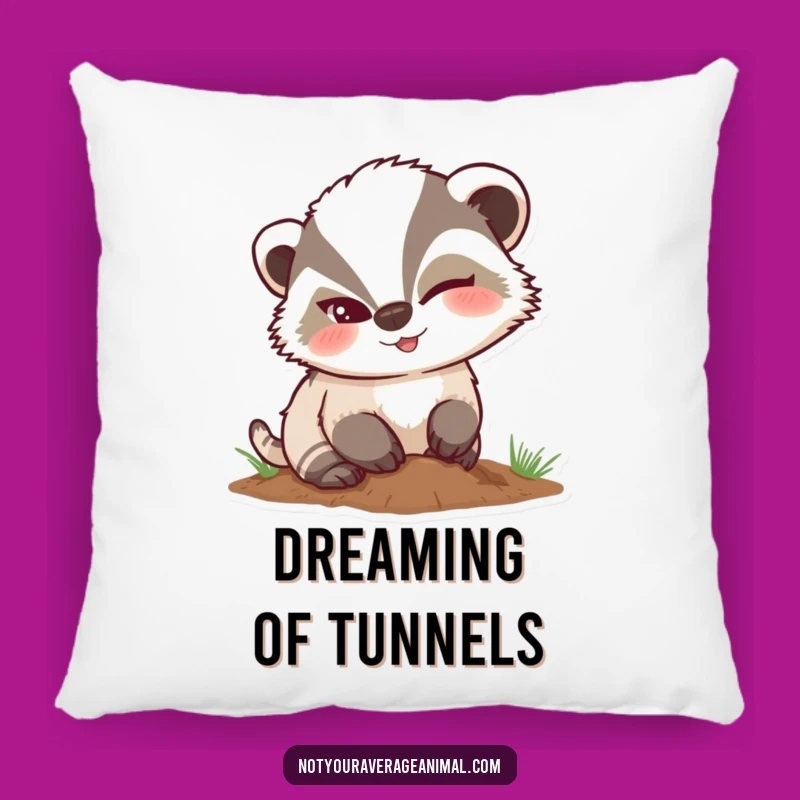 Funny Mischievous Badger Winking Pillow, Cozy and Hilarious Accent for Playful Homes