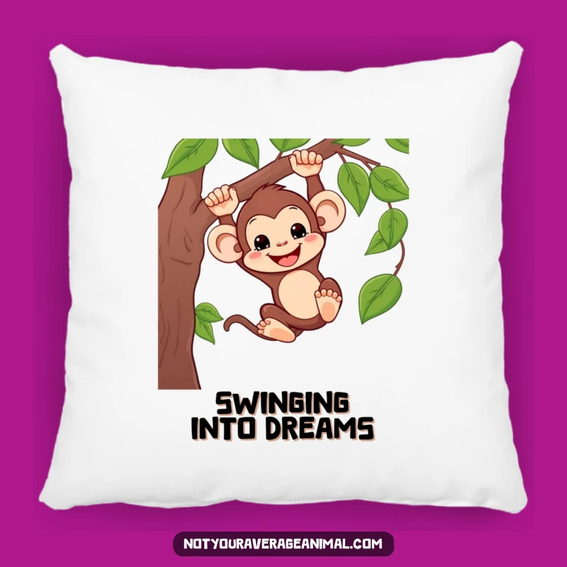 Funny Silly Monkey Swinging Pillow - Cozy Jungle Accent, Hilarious Gift