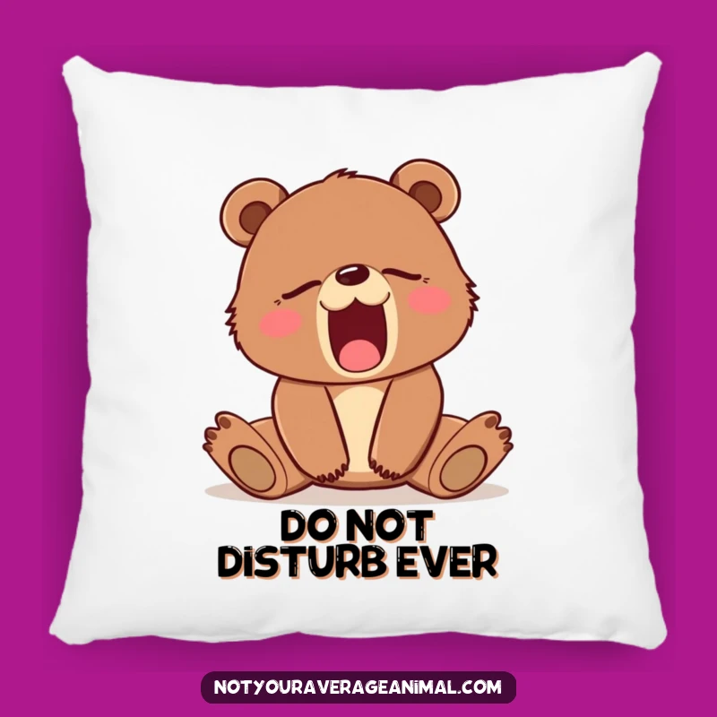 Funny Sleepy Bear Cub Yawn Pillow - Cozy Cartoon Cushion Gift
