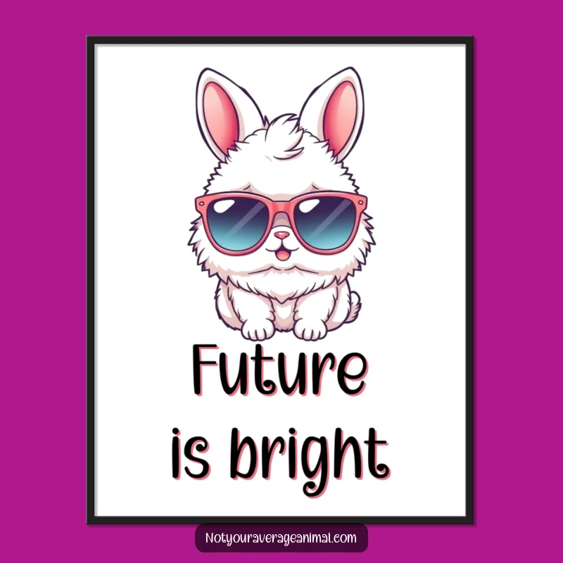 Funny Bunny Sunglasses Digital Art: Cool Rabbit Print for Instant Decor