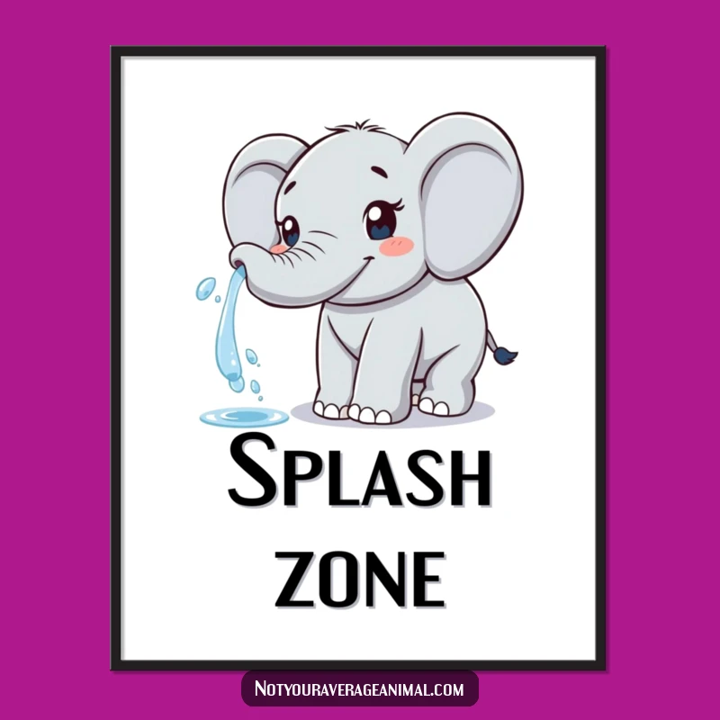 Funny Elephant Digital Art: Bring Joyful Water Sprays Home Instantly!