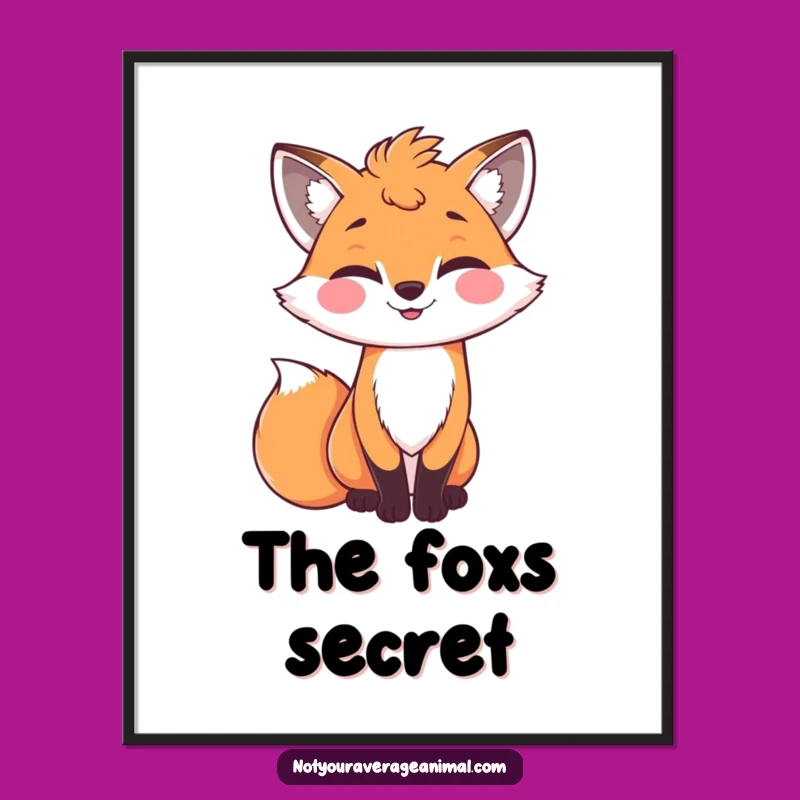 Funny Winking Fox Digital Art - Instant Cheeky Decor & Gift