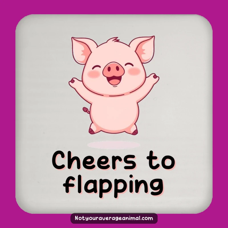 Funny Jumping Piglet Coaster: Hilarious Pink Piglet Adds Joy To Your Drinks