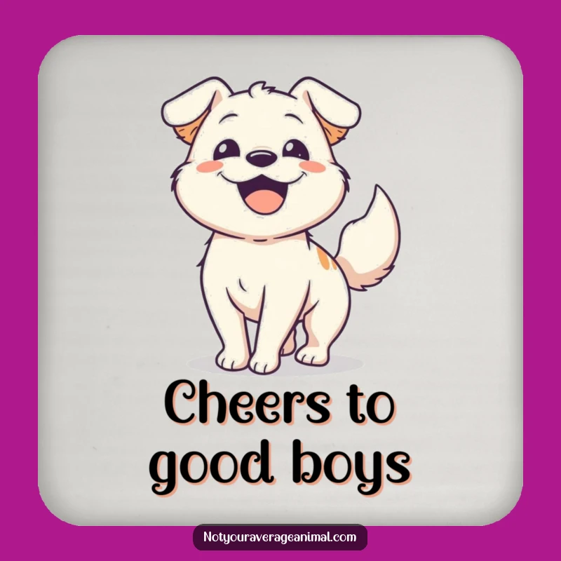 Funny Happy Dog Drink Coaster: Protect Surfaces with Canine Charm