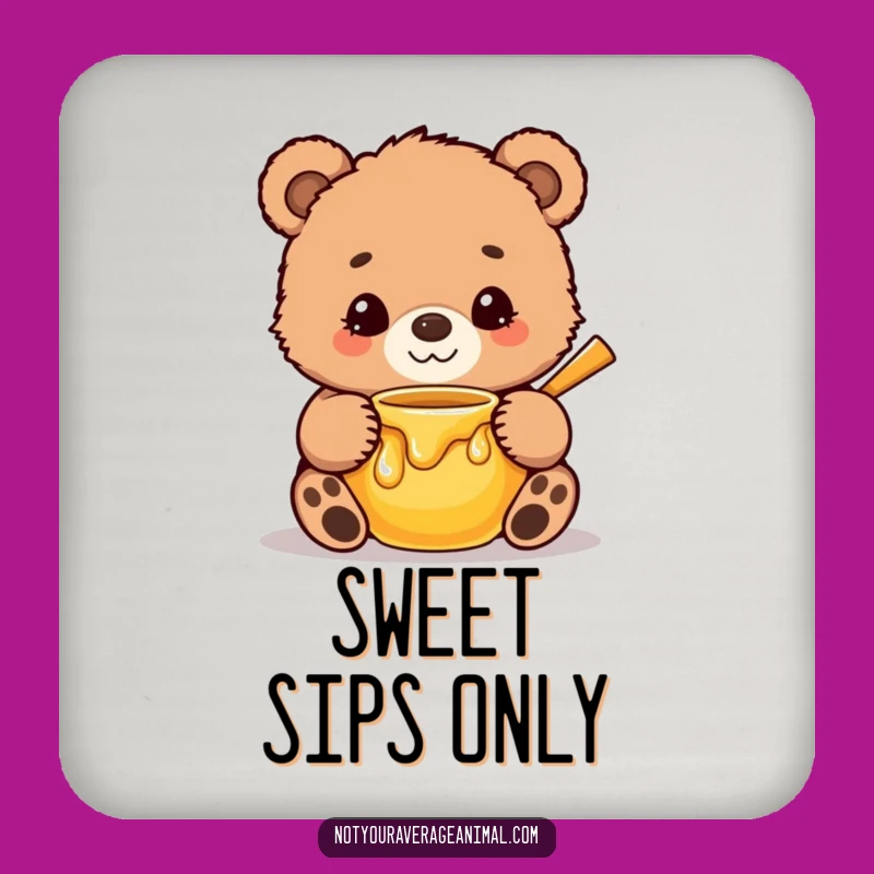 Funny Bear Cub Honey Pot Coasters: Protect Surfaces with Sweet Bear Hugs