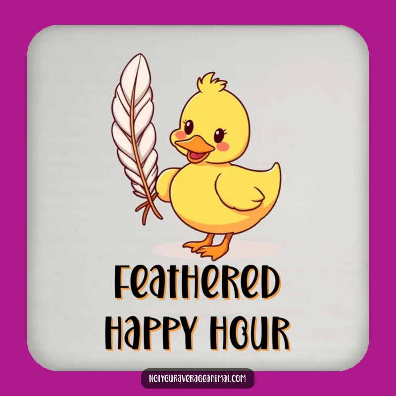 Funny Duck Coaster: Waddling Feather Protection, Silly Table Gift