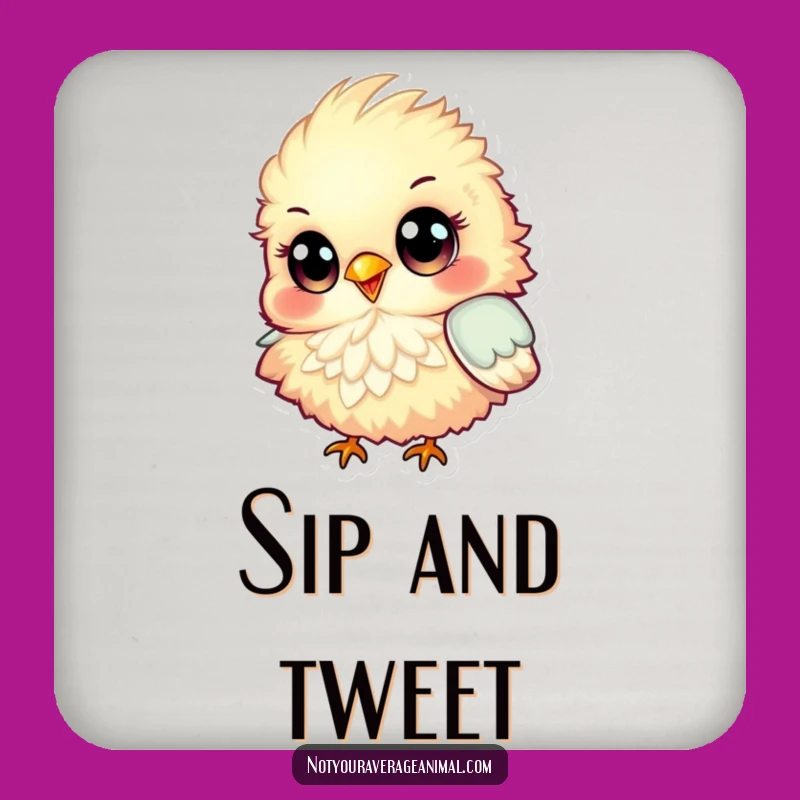 Funny Fluffy Bird Coasters: Protect Surfaces with Big-Eyed, Cheerful Flair