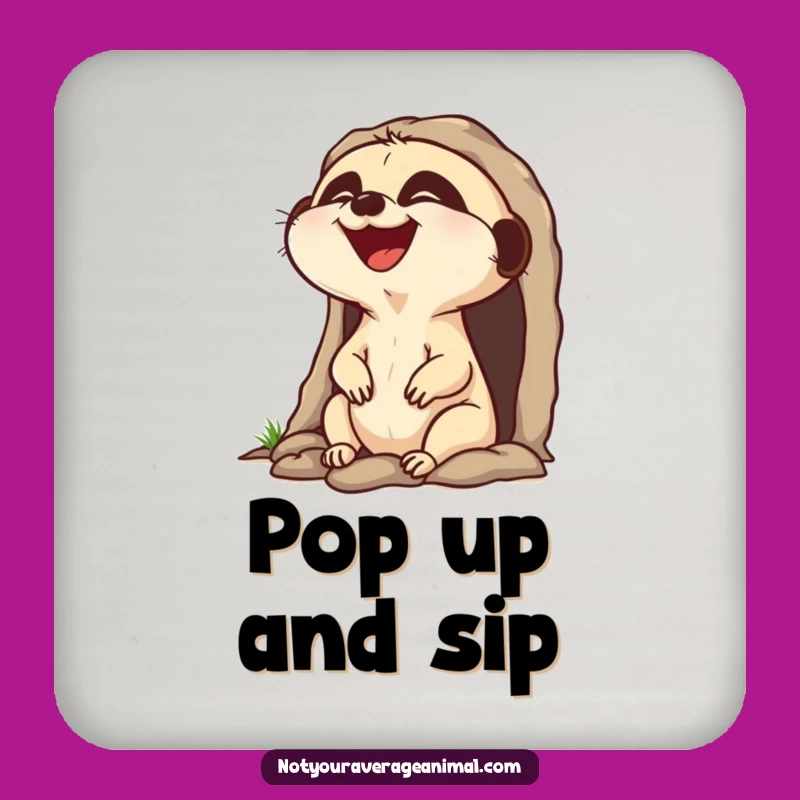 Funny Laughing Meerkat Coaster, Hilarious Protection for Your Surfaces