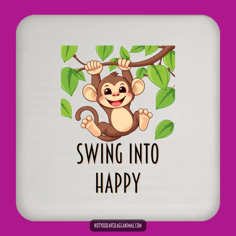 Funny Monkey Vine Swing Coasters - Protect Surfaces with Humor