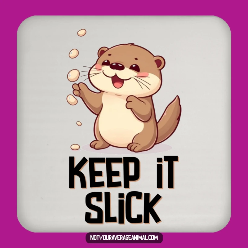 Funny Otter Juggling Coasters - Protect Surfaces with Whimsy