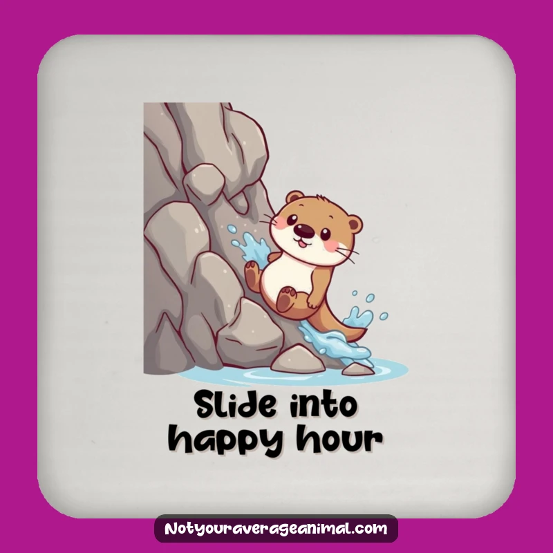 Funny Otter Splash Coaster: Protect Surfaces with Aquatic Fun