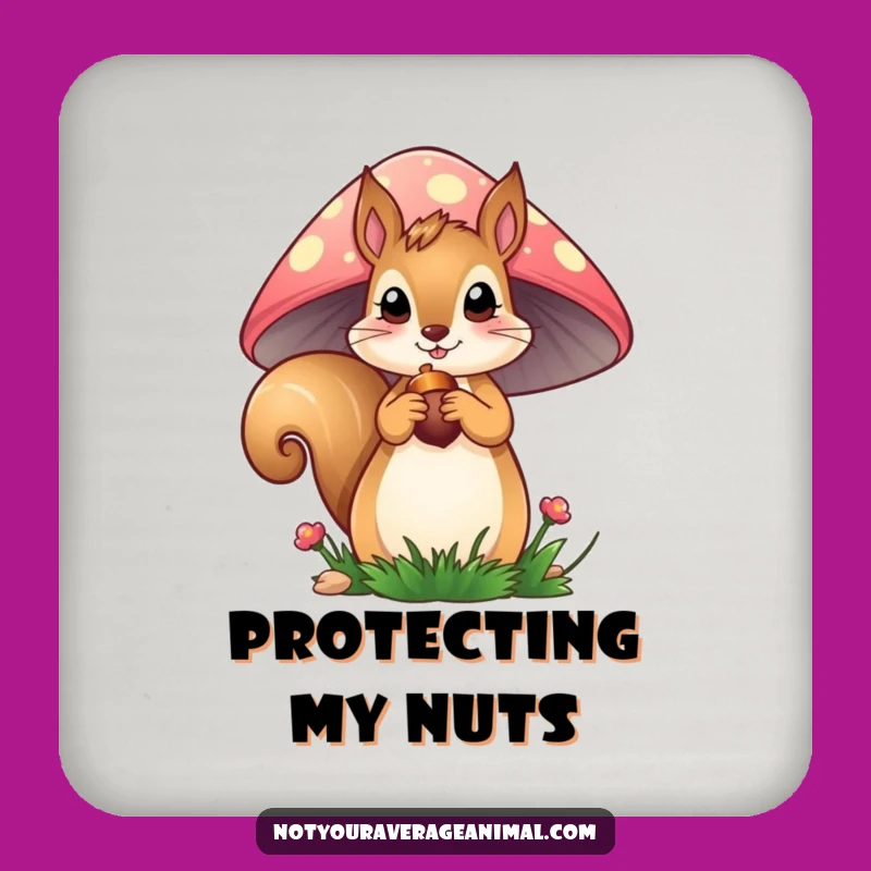 Funny Squirrel Coaster: Mushroom Protection for Drinks, a Charming Funny Gift!