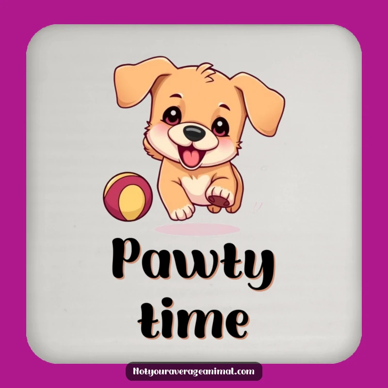 Funny Dog Chasing Ball Coasters: Protect Surfaces with Playful Pup Flair