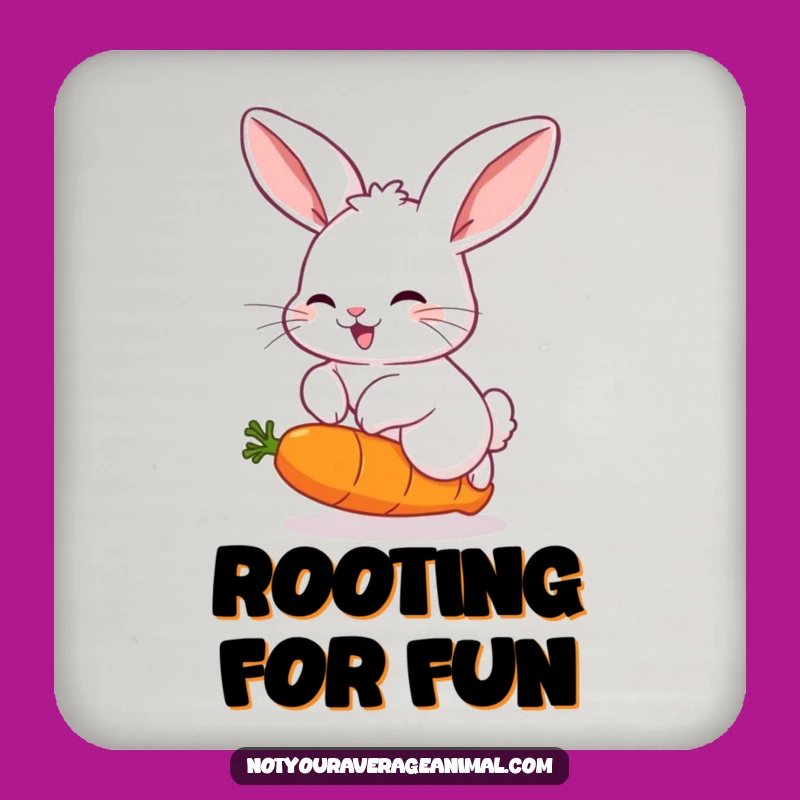Funny Coaster Set: Rabbit's Bouncing Carrot Protection