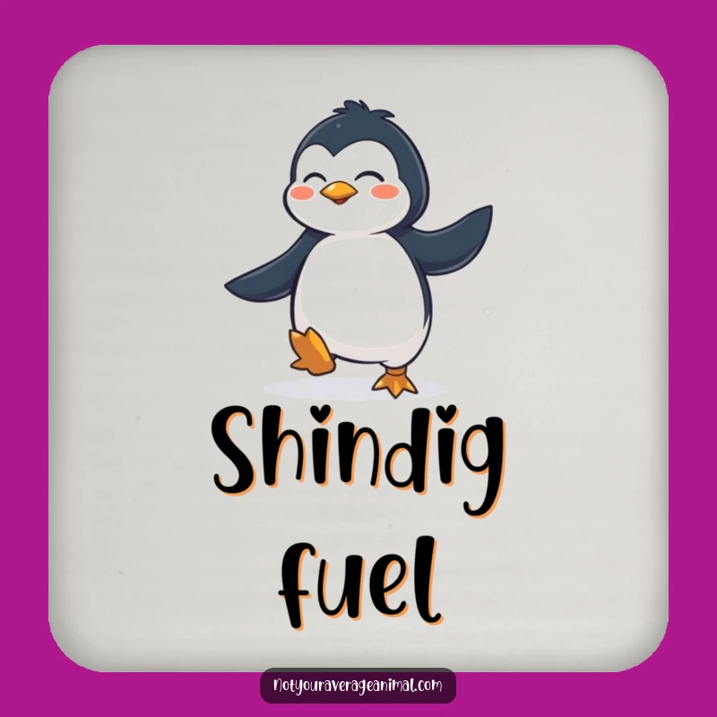 Funny Penguin Jig Coaster: Protect Surfaces with Humor from this Hilarious Dancing Penguin