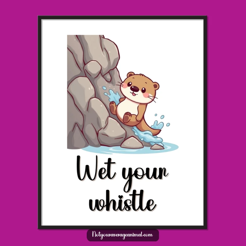 Funny Otter Splash Poster: Action-Packed Wall Art for Laughs