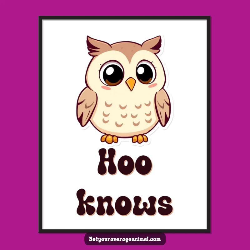 Funny Owl Poster: Decorate with Wisdom, Smiles, and Contented Hoots!