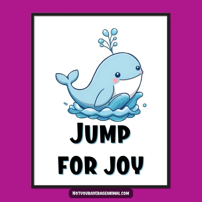 Funny Whale Spout Poster - Playful Ocean Art & Hilarious Wall Decor