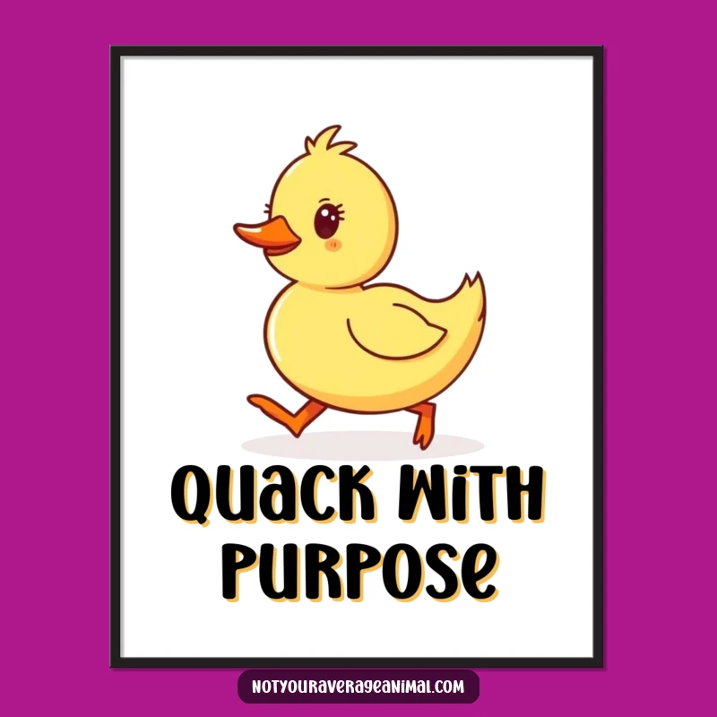 Funny Duckling Poster: Determined Waddling Art Is Hilarious Wall Decor