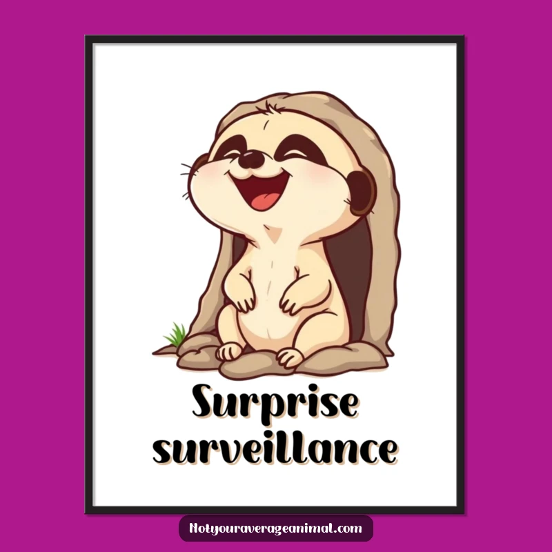 Funny Laughing Meerkat Poster, Hilarious Wall Art for Joyful Spaces