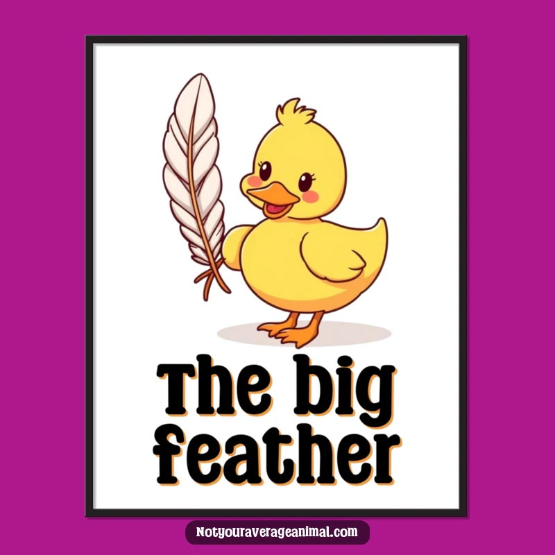 Funny Duck Art Poster: Waddling Feather Fun, Whimsical Wall Decor Gift