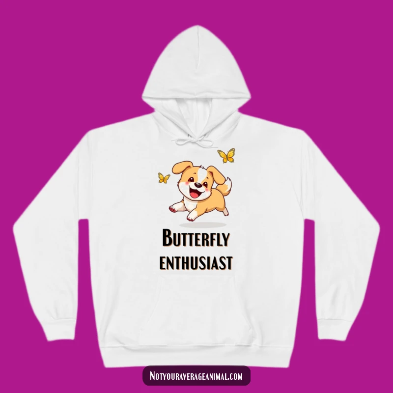 Funny Happy Dog Butterfly Hoodie - Cozy Funny Dog Gift