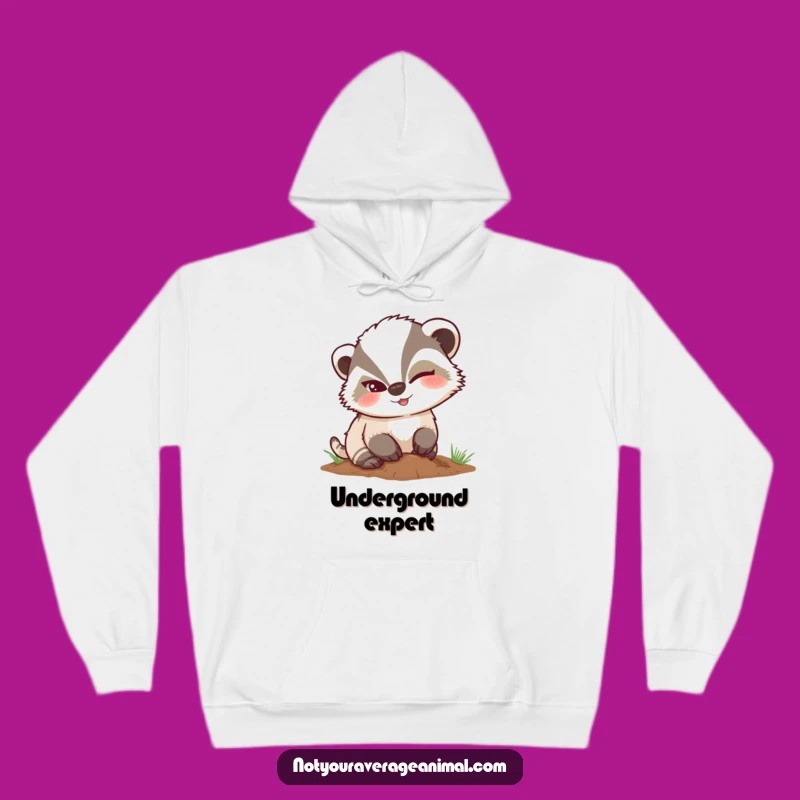 Funny Mischievous Badger Winking Hoodie, Cozy and Hilarious Gift for the Sneaky